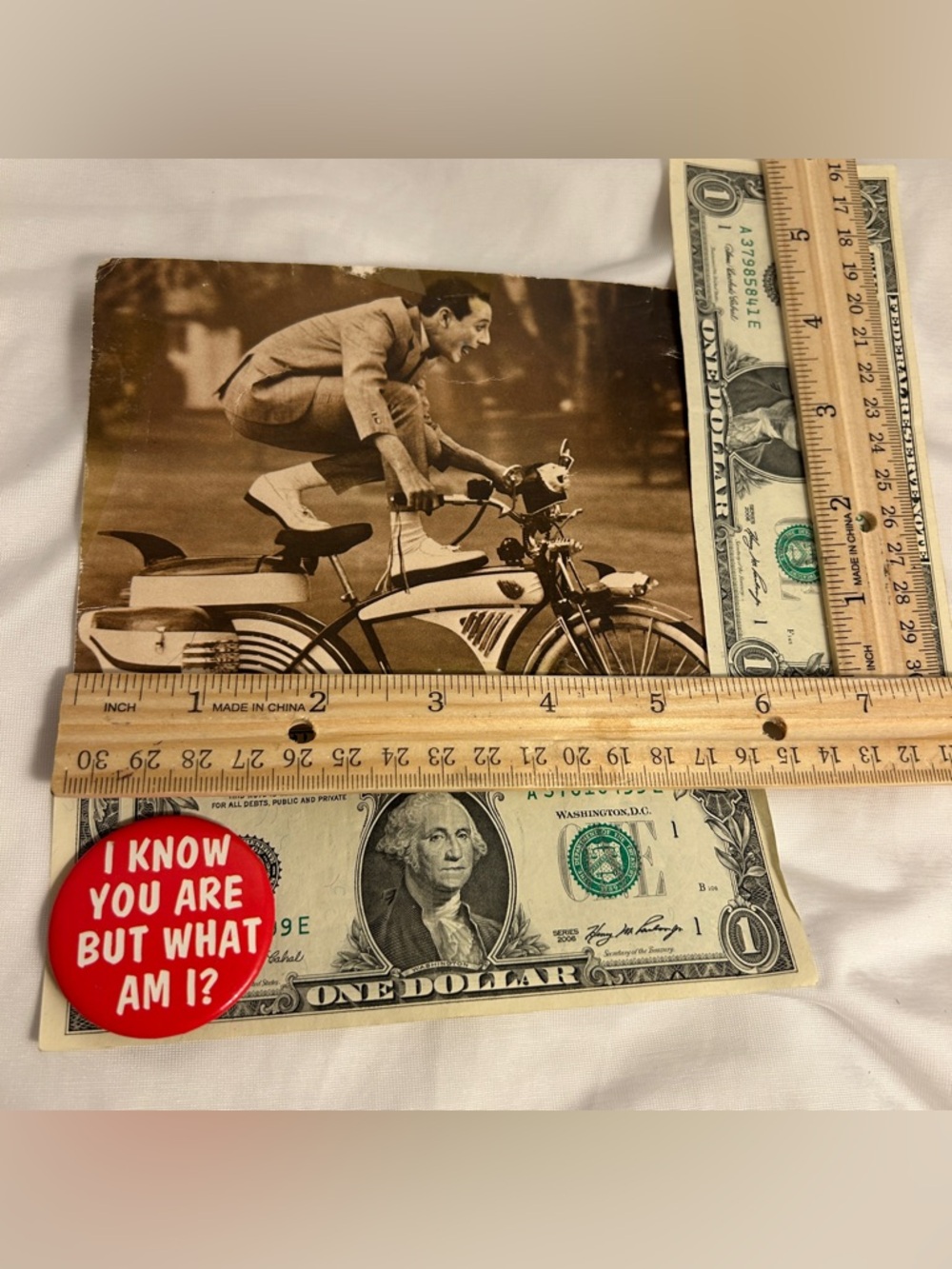 80s Pee Wee Herman bike movie postcard quote pin I know you are but what am I - Picture 3 of 16